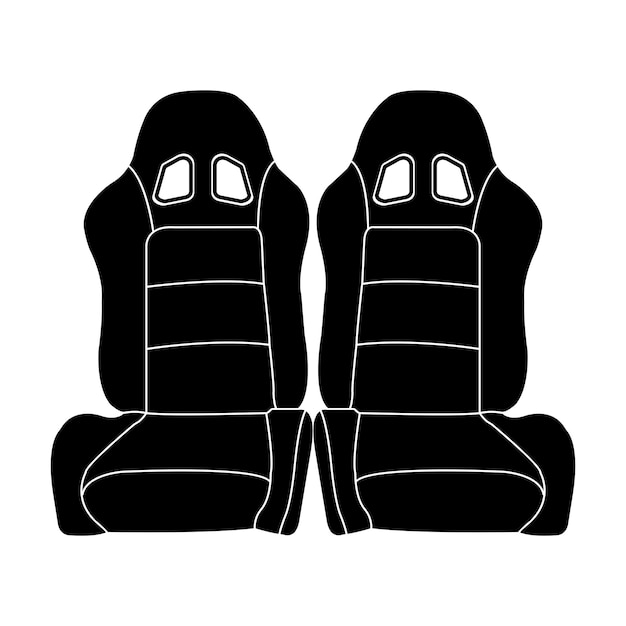 Diseño de símbolo de ilustración de vector de icono de asiento de coche