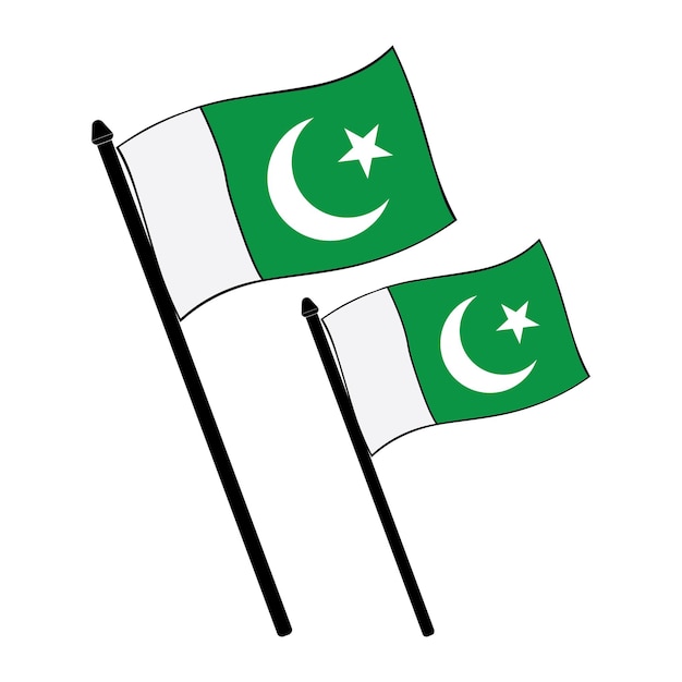 Diseño de símbolo de ilustración de vector de icono de bandera paquistaní