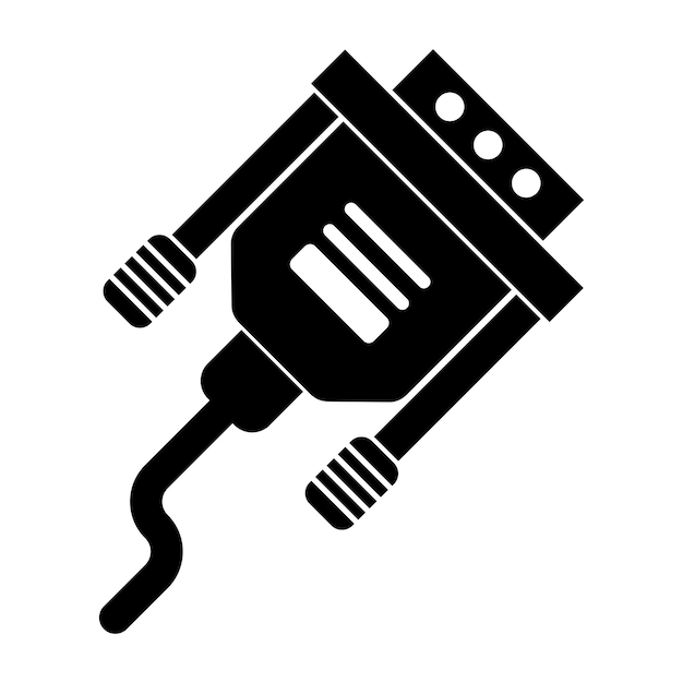 Diseño de símbolo de ilustración de vector de icono de cable VGA