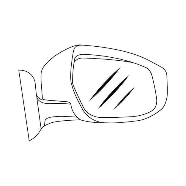 Diseño de símbolo de ilustración de vector de icono de espejo de coche