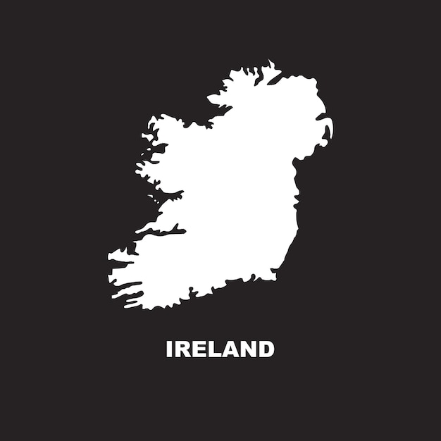 Diseño de símbolo de ilustración de vector de icono de mapa de Irlanda