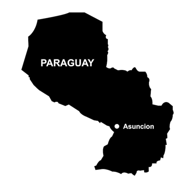 Diseño de símbolo de ilustración de vector de icono de mapa de Paraguay