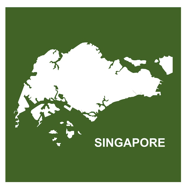 Diseño de símbolo de ilustración de vector de icono de mapa de Singapur