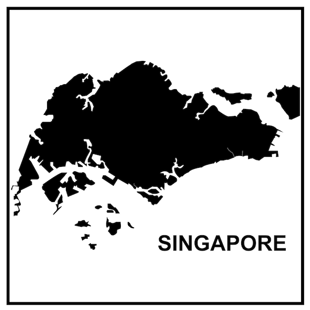 Diseño de símbolo de ilustración de vector de icono de mapa de Singapur