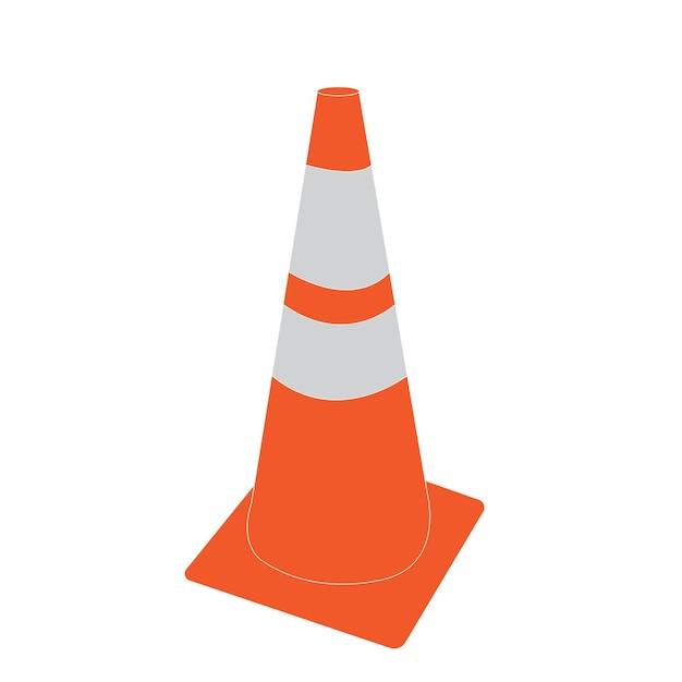 Diseño del símbolo de la ilustración vectorial del icono del cono de tráfico
