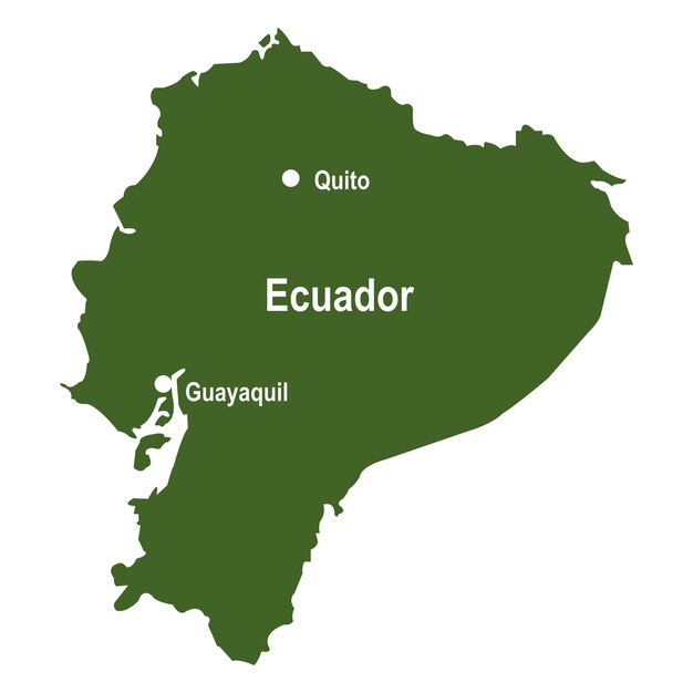 El diseño del símbolo de la ilustración vectorial del icono del mapa de Ecuador