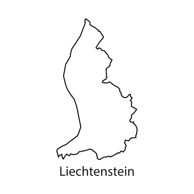 Vector diseño del símbolo de la ilustración vectorial del icono del mapa de liechtenstein