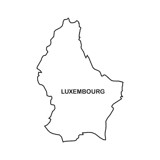 Diseño de símbolo de ilustración vectorial de icono de mapa de Luxemburgo