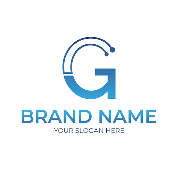 Diseño de símbolo de logotipo de tecnología de alfabeto G