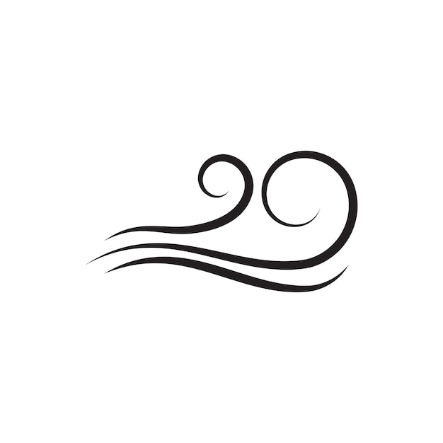 Diseño del símbolo del logotipo del vector del viento