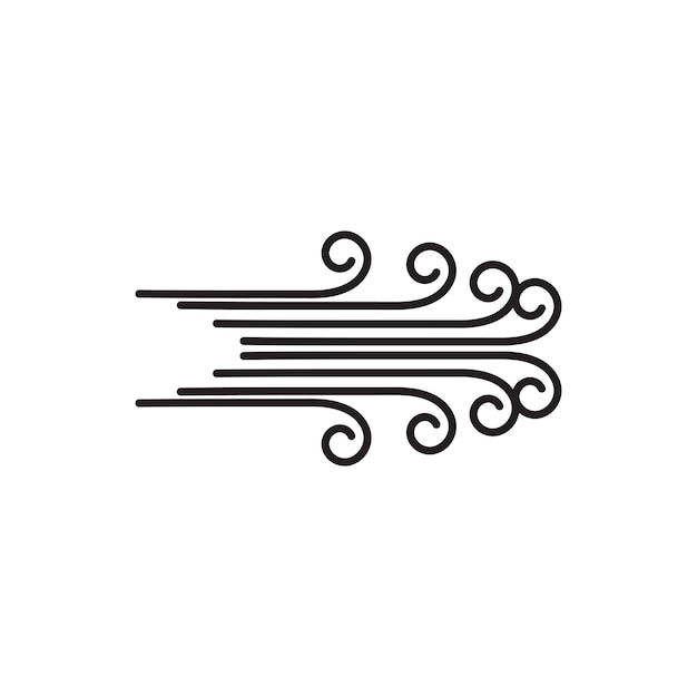 Diseño del símbolo del logotipo del vector del viento