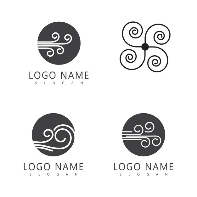 Diseño del símbolo del logotipo del vector del viento