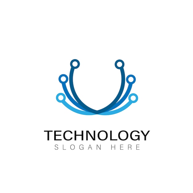 Diseño de símbolo moderno de logotipo de tecnología