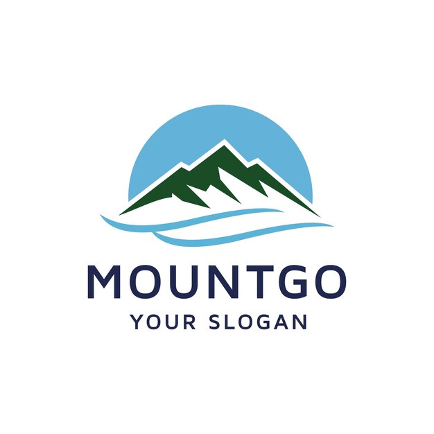 Diseño del símbolo de la montaña de nieve