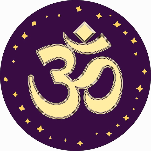 Diseño de símbolo de om de diseño plano