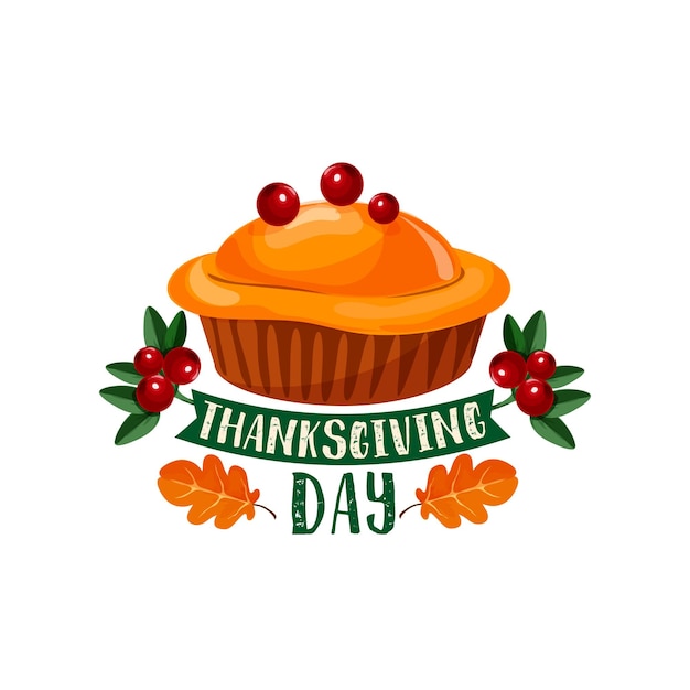 Diseño de símbolo de pastel de cena de calabaza del día de acción de gracias
