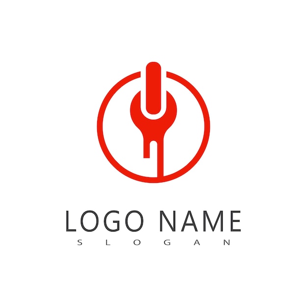 Diseño del símbolo plano vectorial del logotipo de la llave