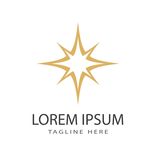 Diseño de símbolo y vector de ilustración de logotipo de estrella