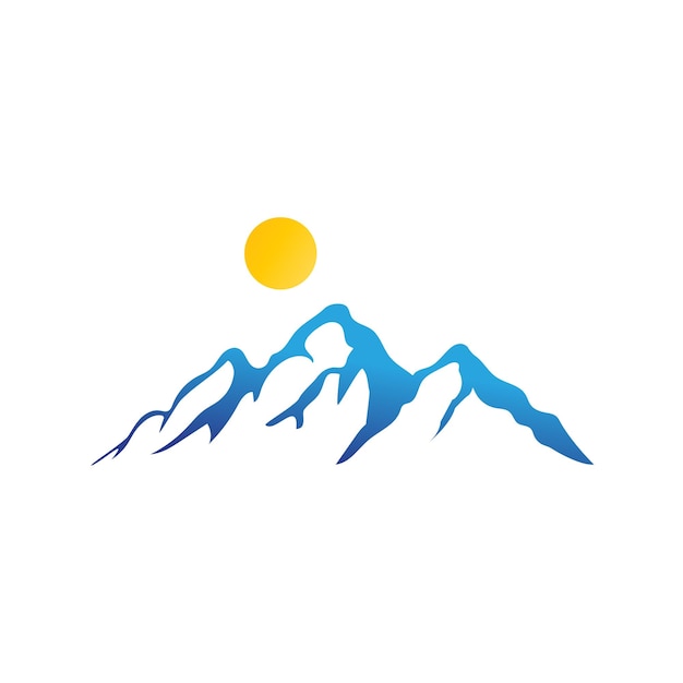 Diseño de símbolo y vector de logotipo de ilustración de montaña