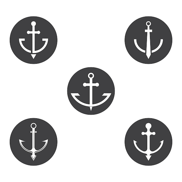 Diseño de símbolo de vector de plantilla de logotipo de ancla