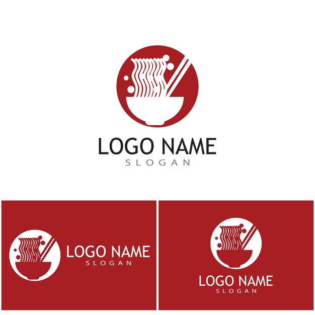 Diseño de símbolo de vector de plantilla de logotipo de fideos