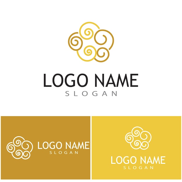 Diseño de símbolo de vector de plantilla de logotipo de nubes chinas