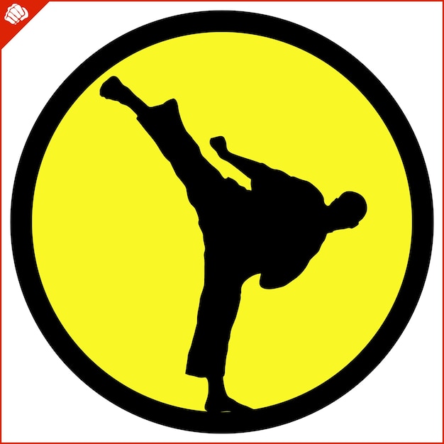 Diseño de símbolos de arte marcial de colores Emblema de karate