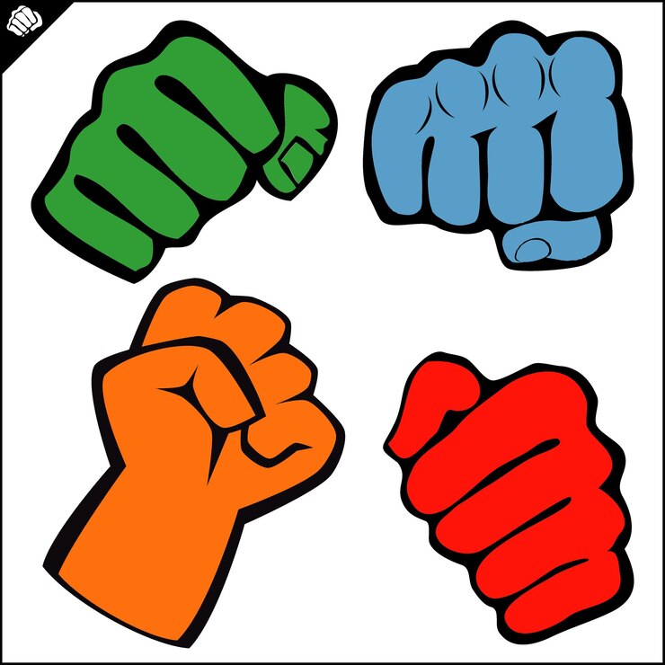 Vector diseño de símbolos de arte marcial de colores emblema de karate