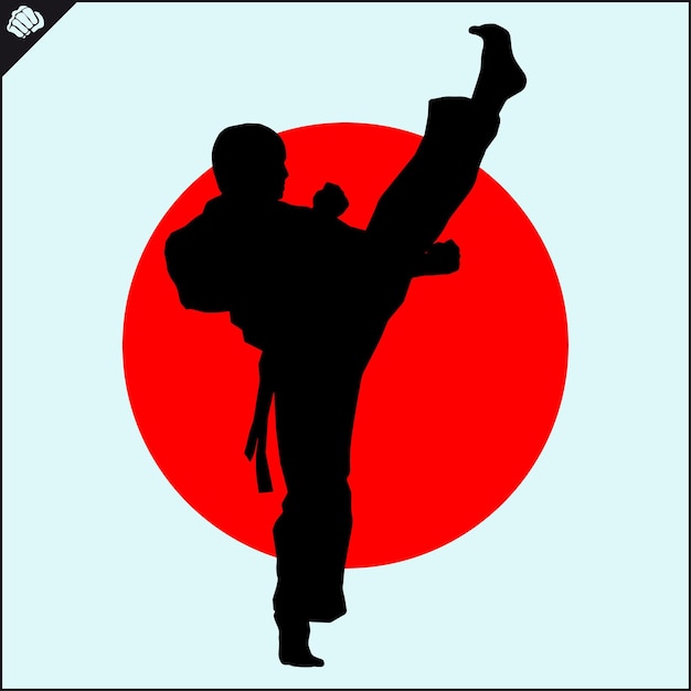 Diseño de símbolos de arte marcial de colores Emblema de karate