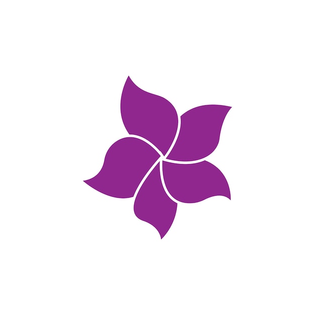 Diseño de símbolos de elementos vectoriales del logotipo de la plumeria floral