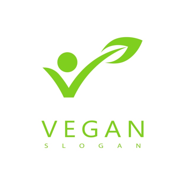 Diseño de símbolos de plantillas vectoriales de logotipos veganos