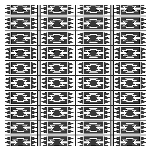 Diseño simétrico tribal monocromático