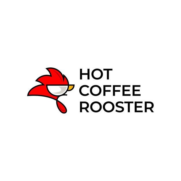 diseño simple de café caliente y gallo