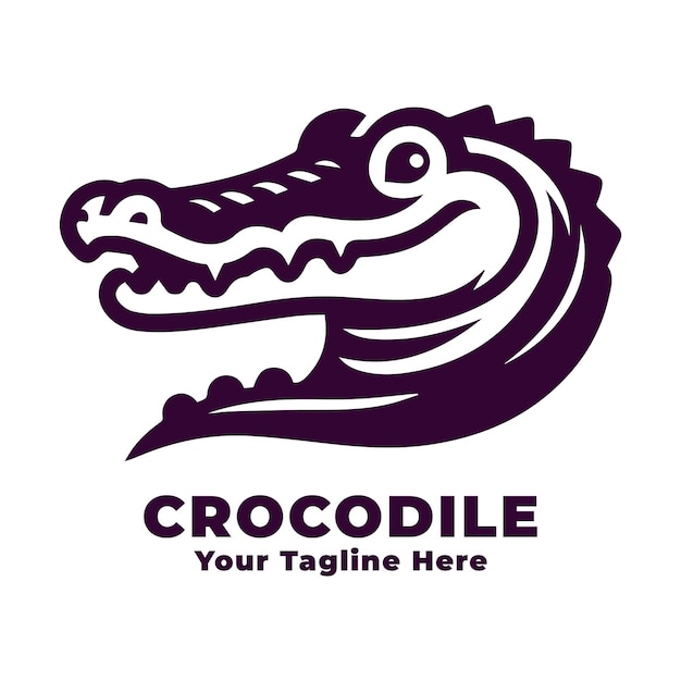 Diseño simple de cocodrilo con concepto púrpura