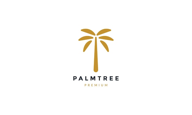 Diseño simple del ejemplo del icono del vector del logotipo del oro de la palmera