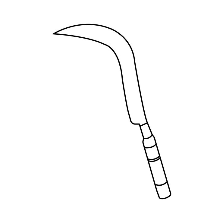 Vector diseño simple del ejemplo del vector del icono de la hoz de la hierba