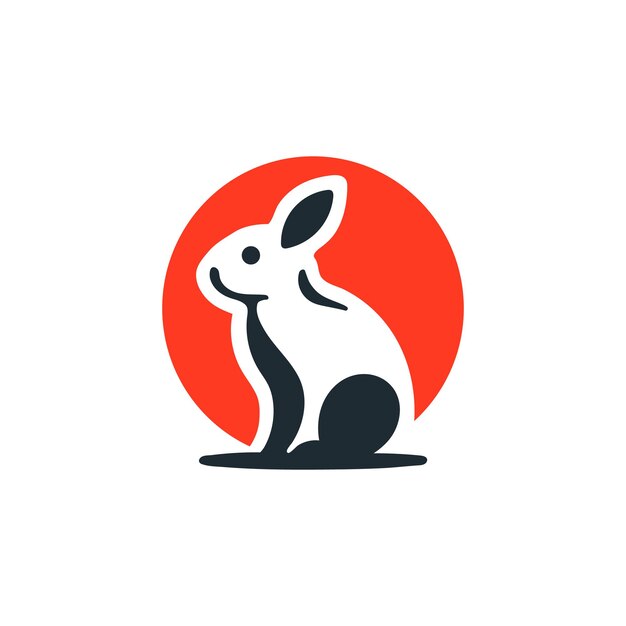 Diseño simple y elegante del logotipo del conejo monolínico