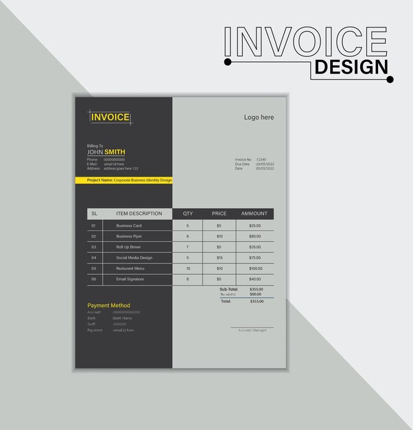 Diseño simple de factura