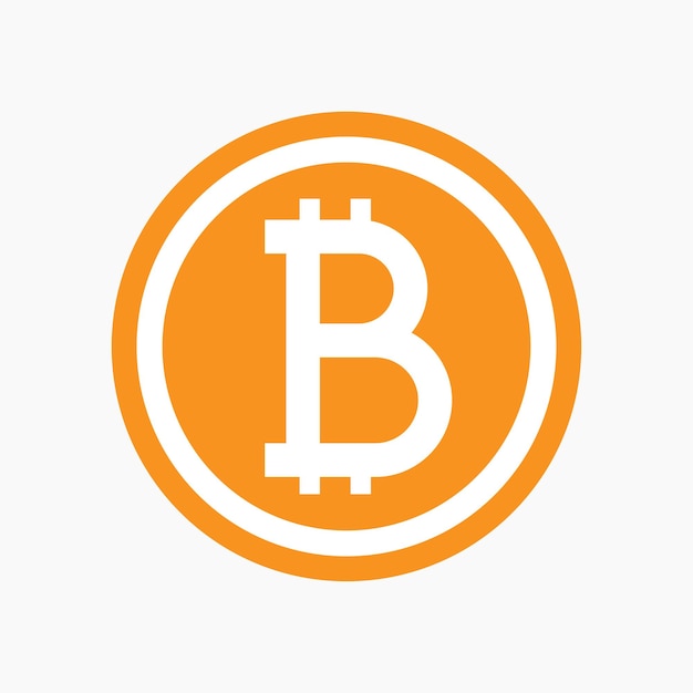 Diseño simple del icono de bitcoin en la parte posterior del blanco