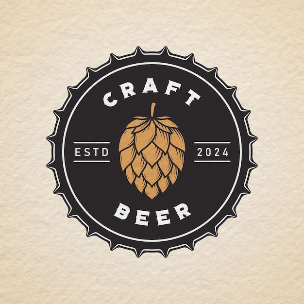 Diseño simple Insignia del logotipo de la cervecería vintage