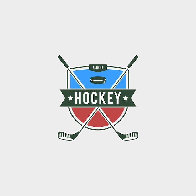 Diseño simple de la insignia del logotipo de hockey