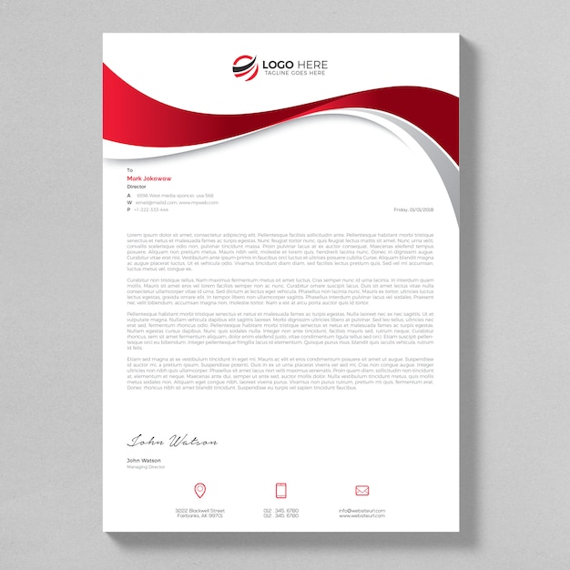 Vector diseño simple de letterhead