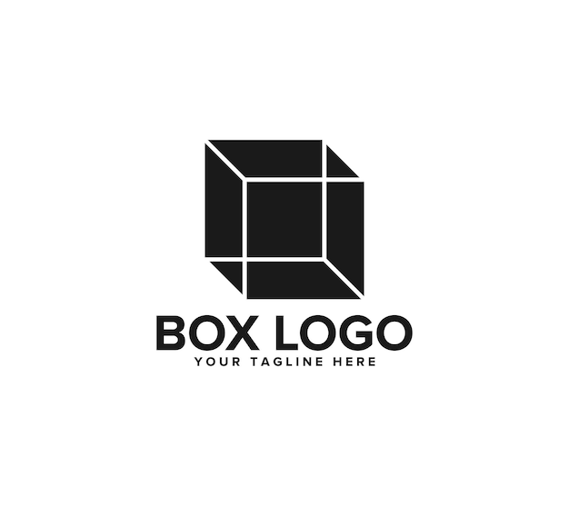 Diseño simple del logotipo de la caja Ilustración vectorial