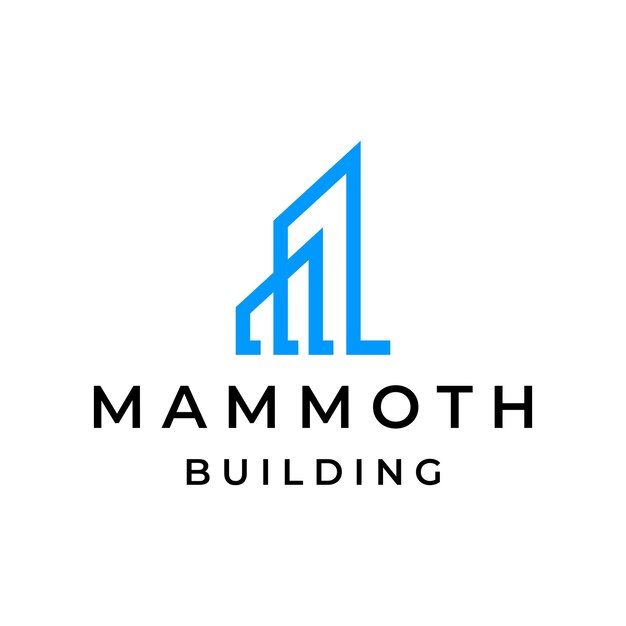 diseño simple de logotipo de mamut y construcción