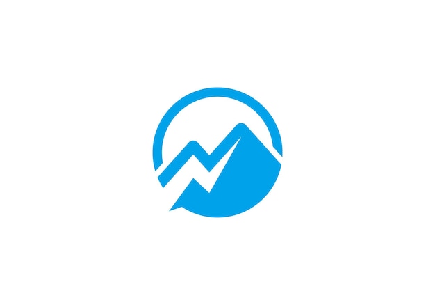 diseño simple del logotipo de la montaña azul icono del símbolo