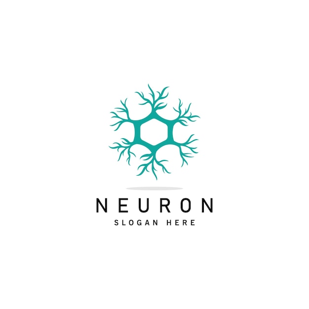 diseño simple de logotipo de neurona icono de célula nerviosa Logotipo de la ciencia de la neurología clínica de neurología humana