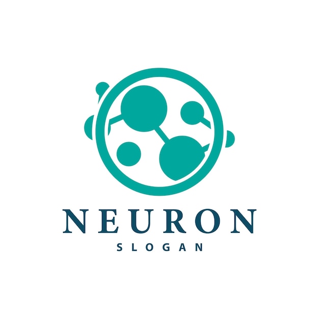 Diseño simple del logotipo de la neurona plantilla de la tecnología de partículas de la red de células Ilustración