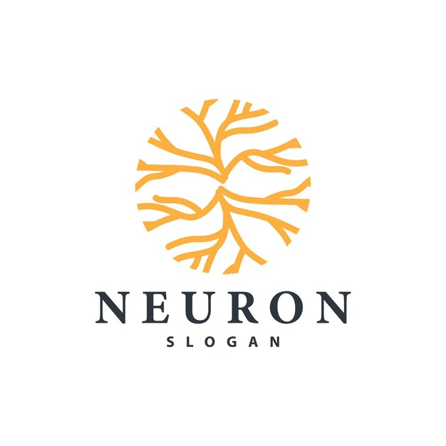 Diseño simple del logotipo de la neurona plantilla de la tecnología de partículas de la red de células Ilustración