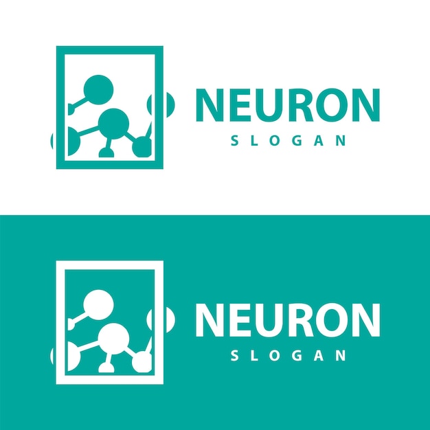 Diseño simple del logotipo de la neurona plantilla de la tecnología de partículas de la red de células Ilustración