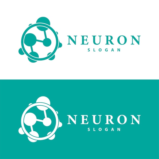 Diseño simple del logotipo de la neurona plantilla de la tecnología de partículas de la red de células Ilustración